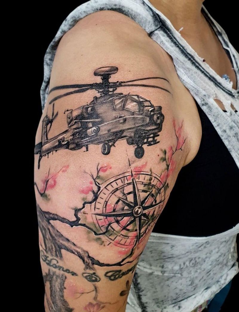 30 Pretty Helicopter Tattoos to Inspire You