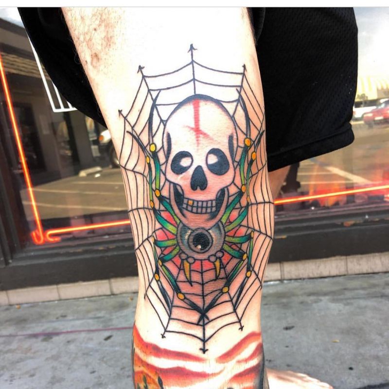 30 Pretty Skull Spider Tattoos You Must Try