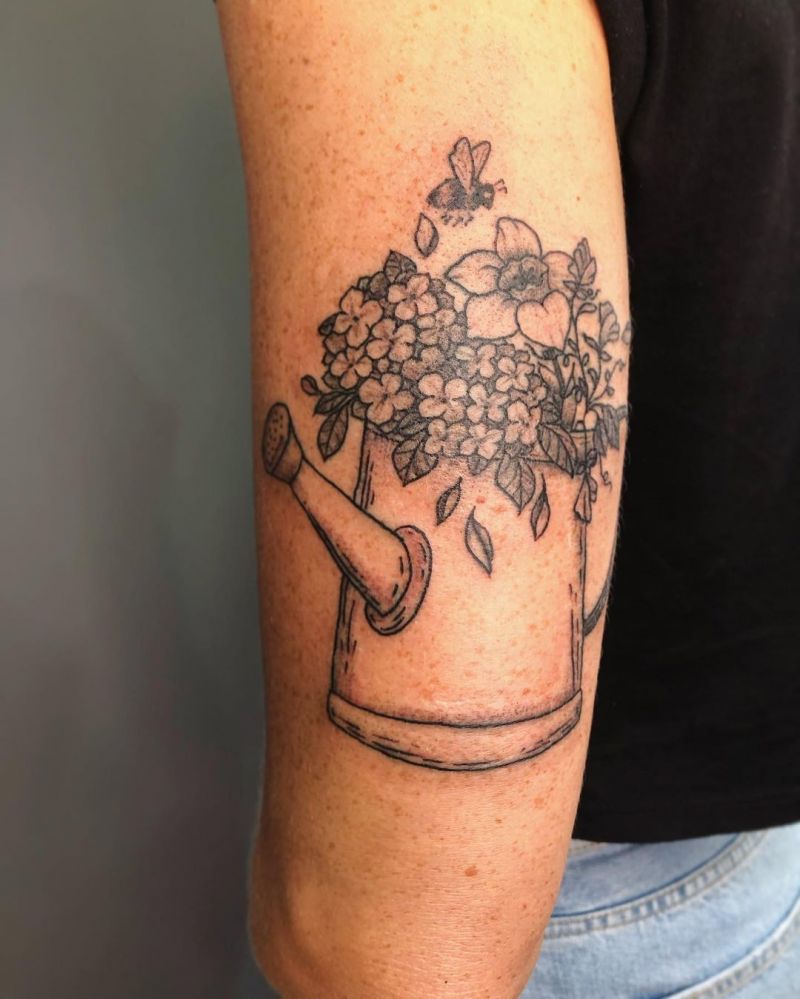 30 Pretty Watering Can Tattoos You Will Love