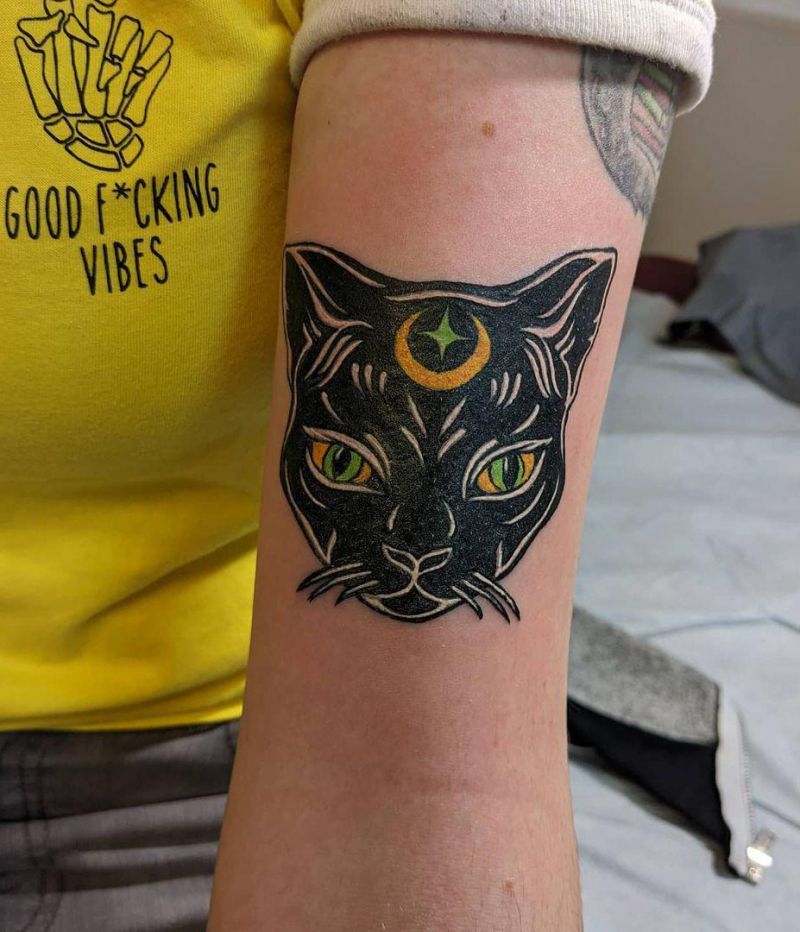 30 Pretty Black Cat Tattoos to Inspire You