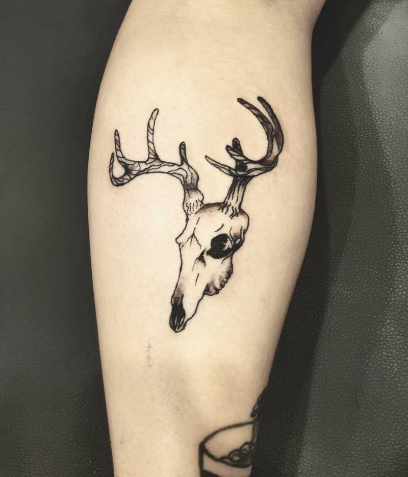 30 Pretty Deer Skull Tattoos Make You More Attractive