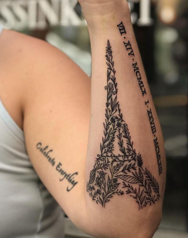 30 Pretty Eiffel Tower Tattoos Make Your Life Full of Romance