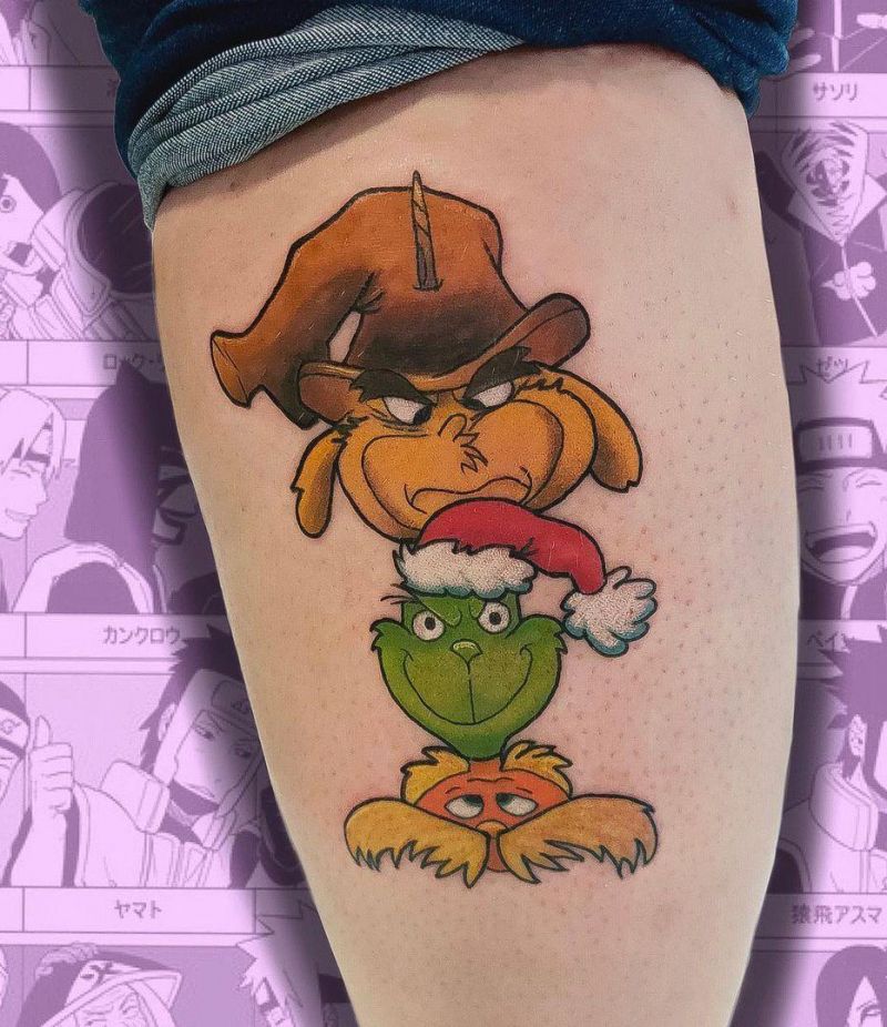 30 Pretty Grinch Tattoos for Christmas You Will Love