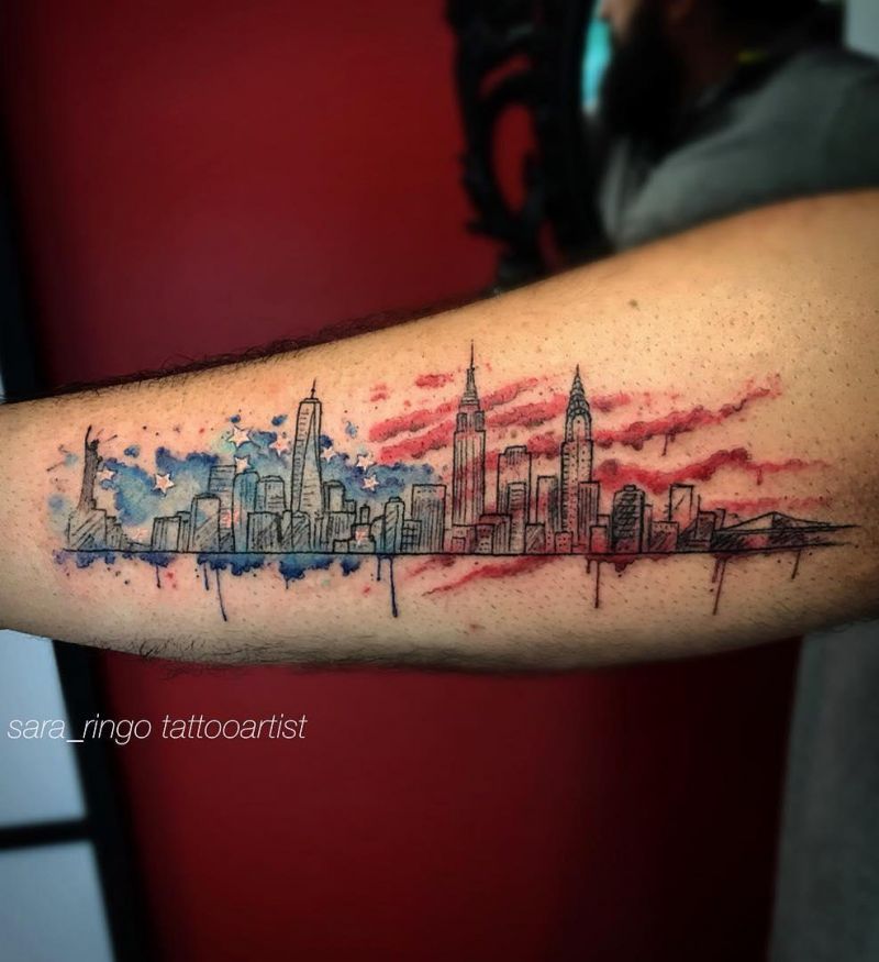 30 Pretty Skyline Tattoos to Inspire You