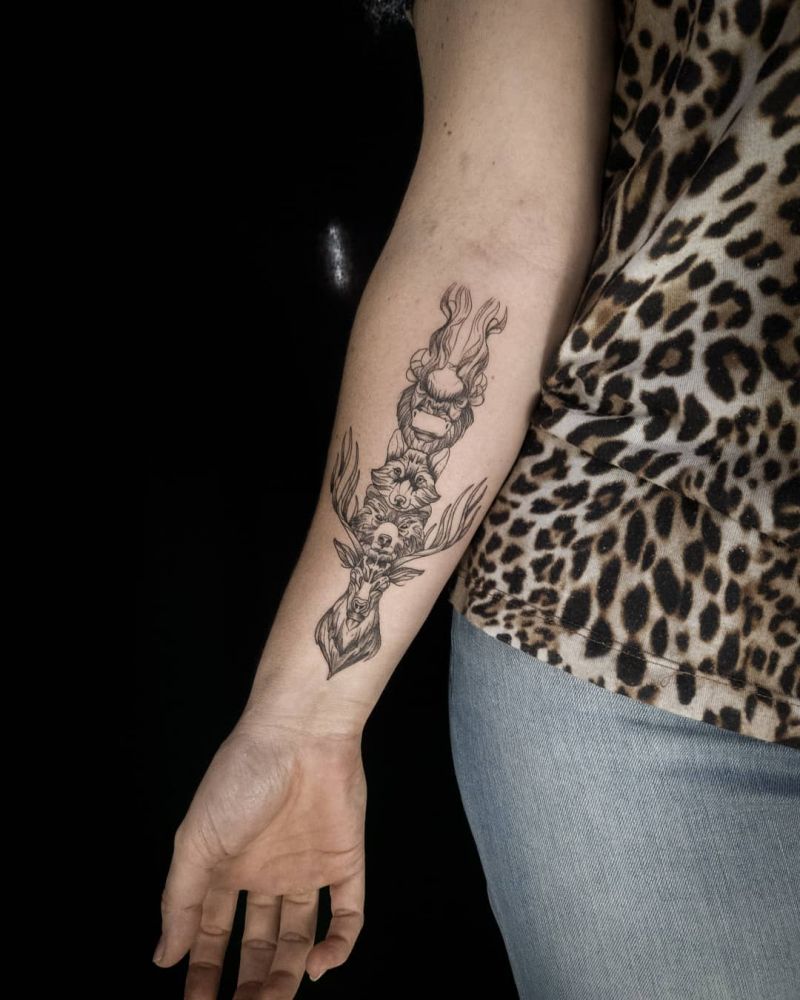 30 Pretty Totem Tattoos Make You Attractive