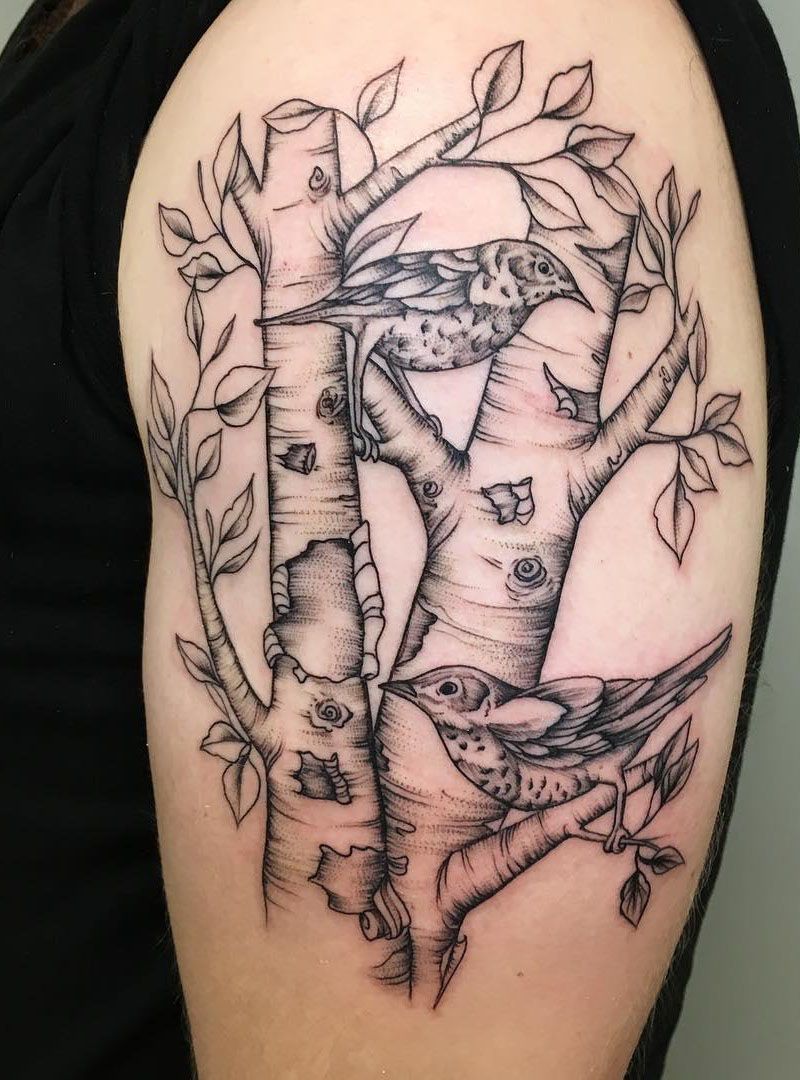 30 Pretty Birch Tree Tattoos Make You Attractive
