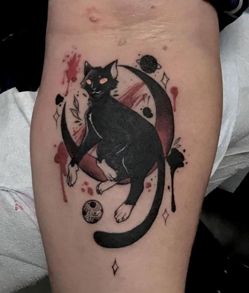 30 Pretty Black Cat Tattoos to Inspire You