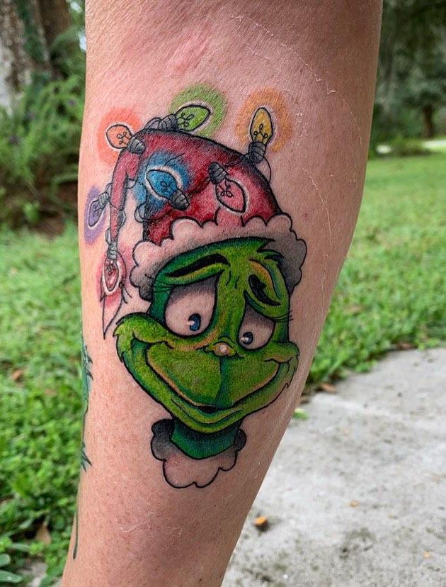 30 Pretty Grinch Tattoos for Christmas You Will Love