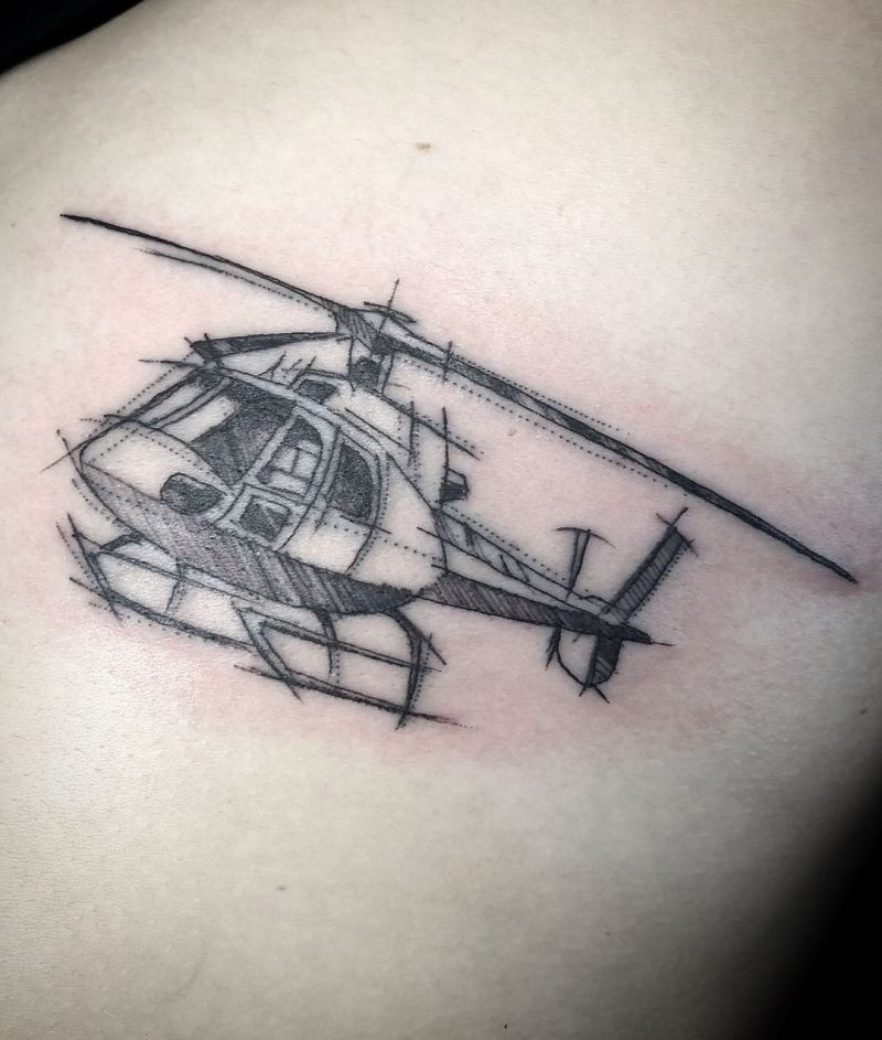 30 Pretty Helicopter Tattoos to Inspire You