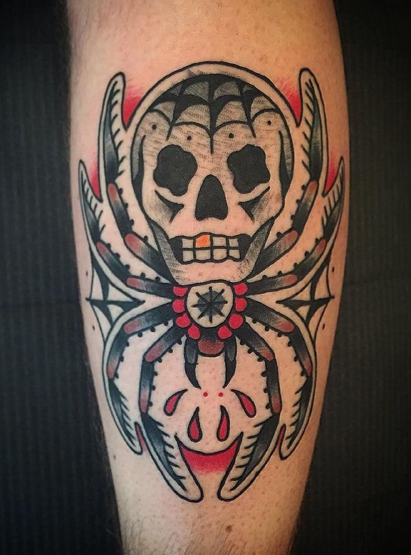 30 Pretty Skull Spider Tattoos You Must Try