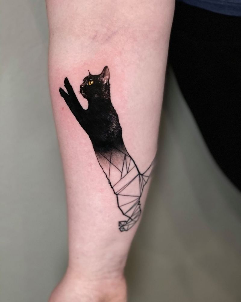 30 Pretty Black Cat Tattoos to Inspire You