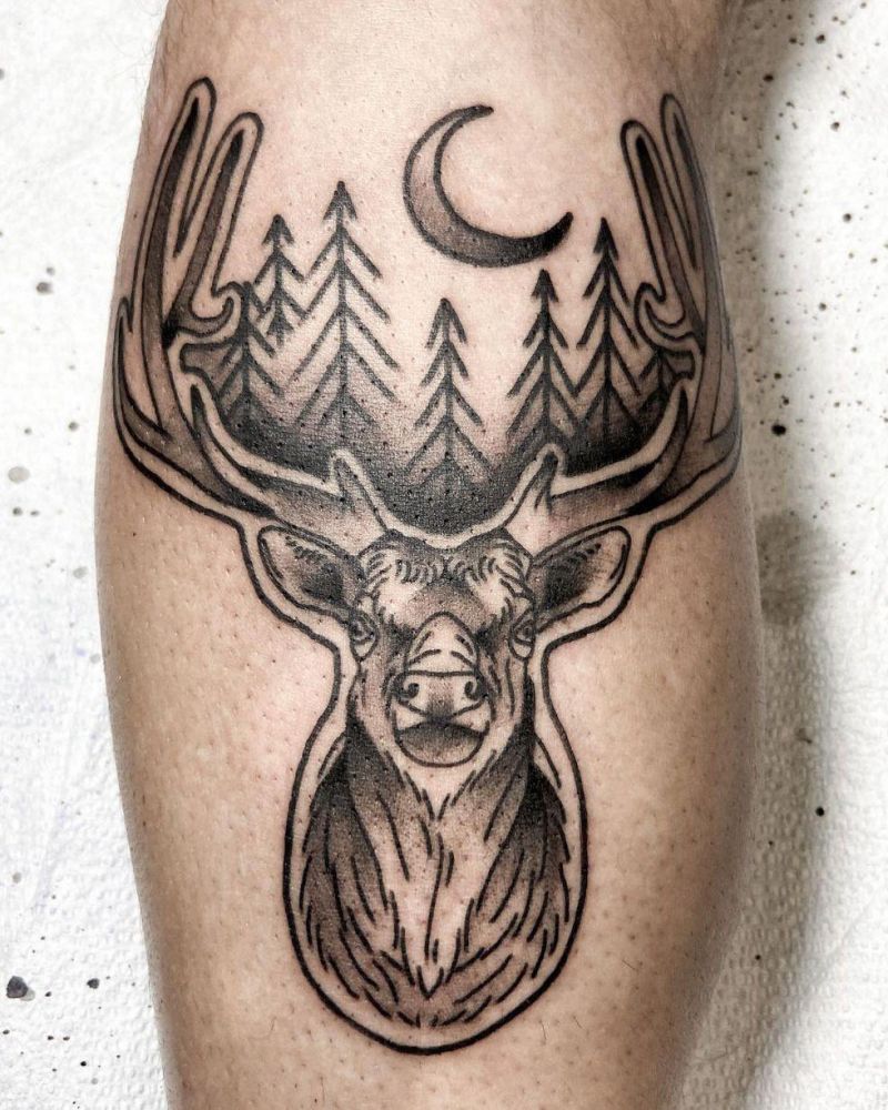 30 Pretty Elk Tattoos Make You Beautiful Forever