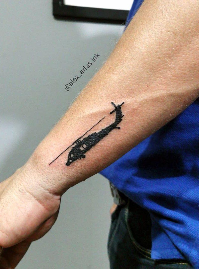 30 Pretty Helicopter Tattoos to Inspire You