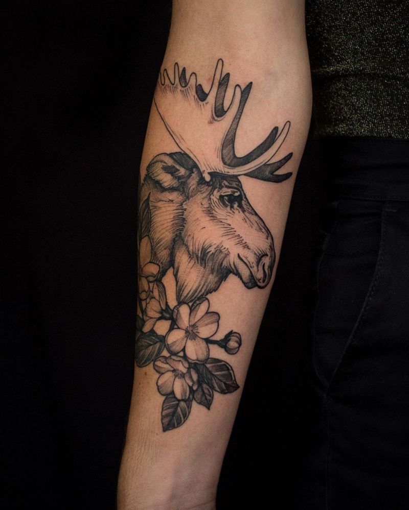 30 Pretty Moose Tattoos You Will Love