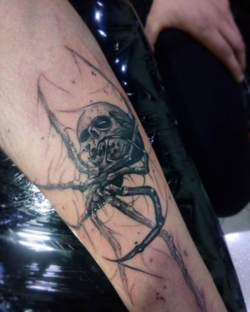 30 Pretty Skull Spider Tattoos You Must Try