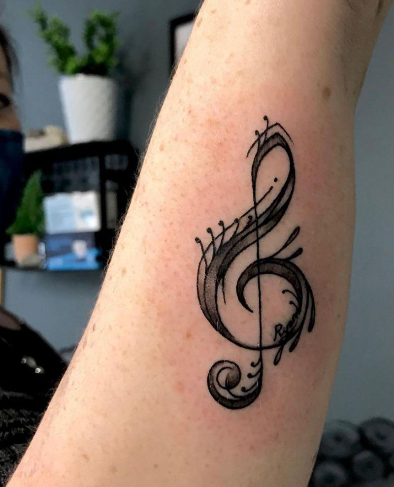 30 Perfect Treble Clef Tattoos Make You Attractive