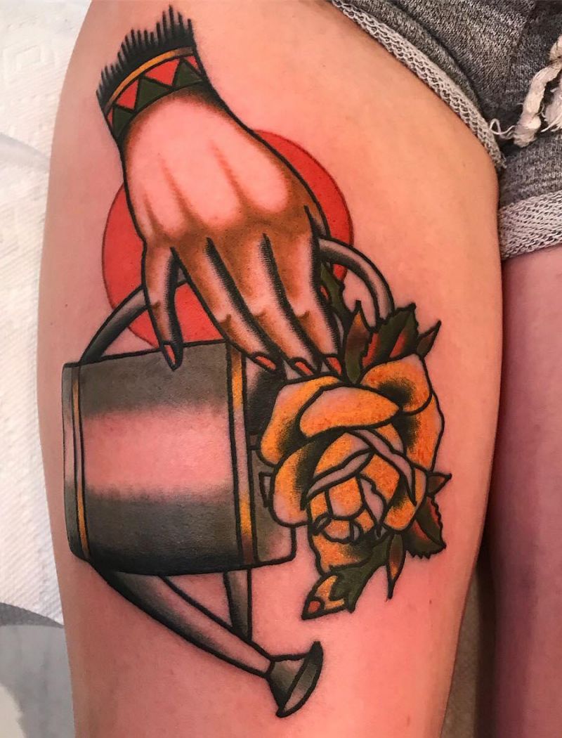 30 Pretty Watering Can Tattoos You Will Love