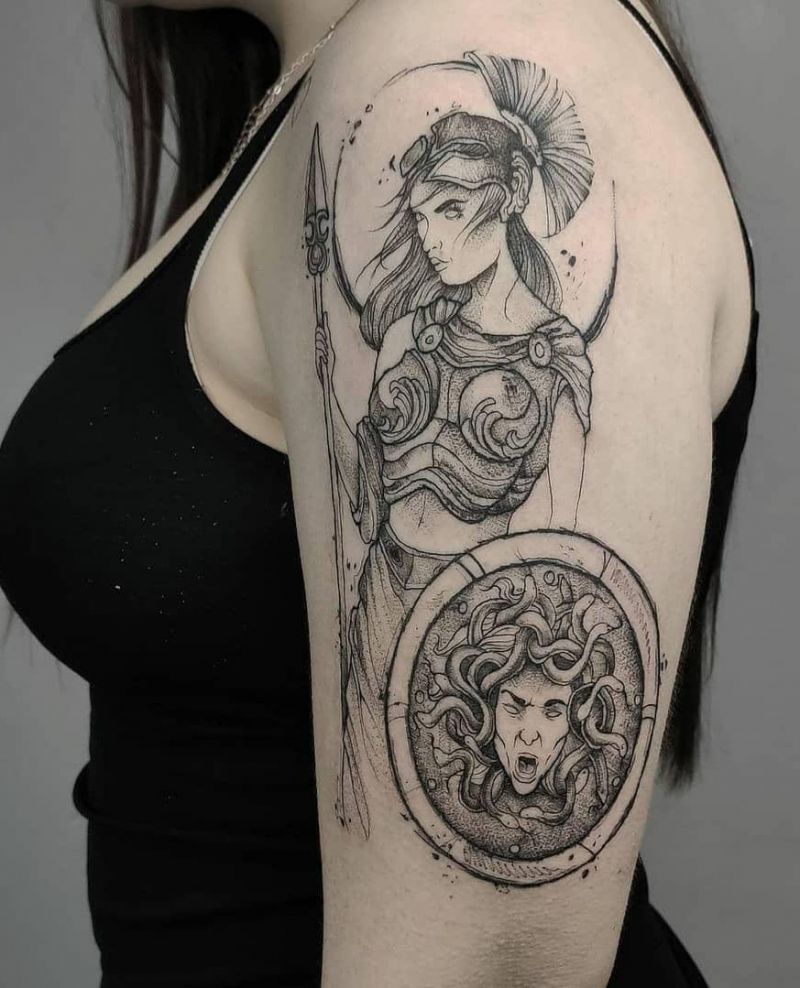 30 Pretty Athena Tattoos to Inspire You