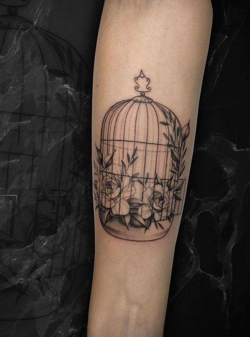 30 Pretty Cage Tattoos You Will Love