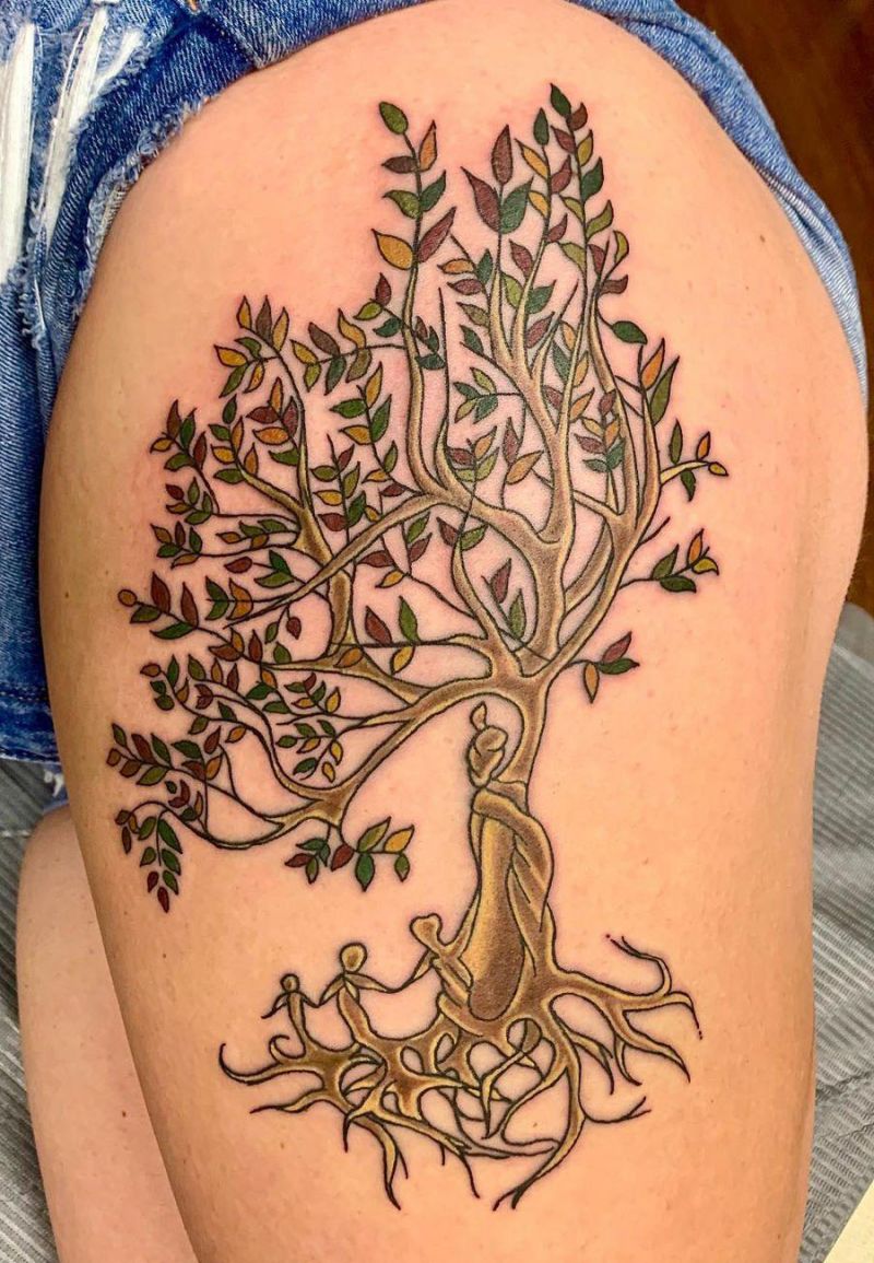 30 Pretty Family Tree Tattoos You Want to Try