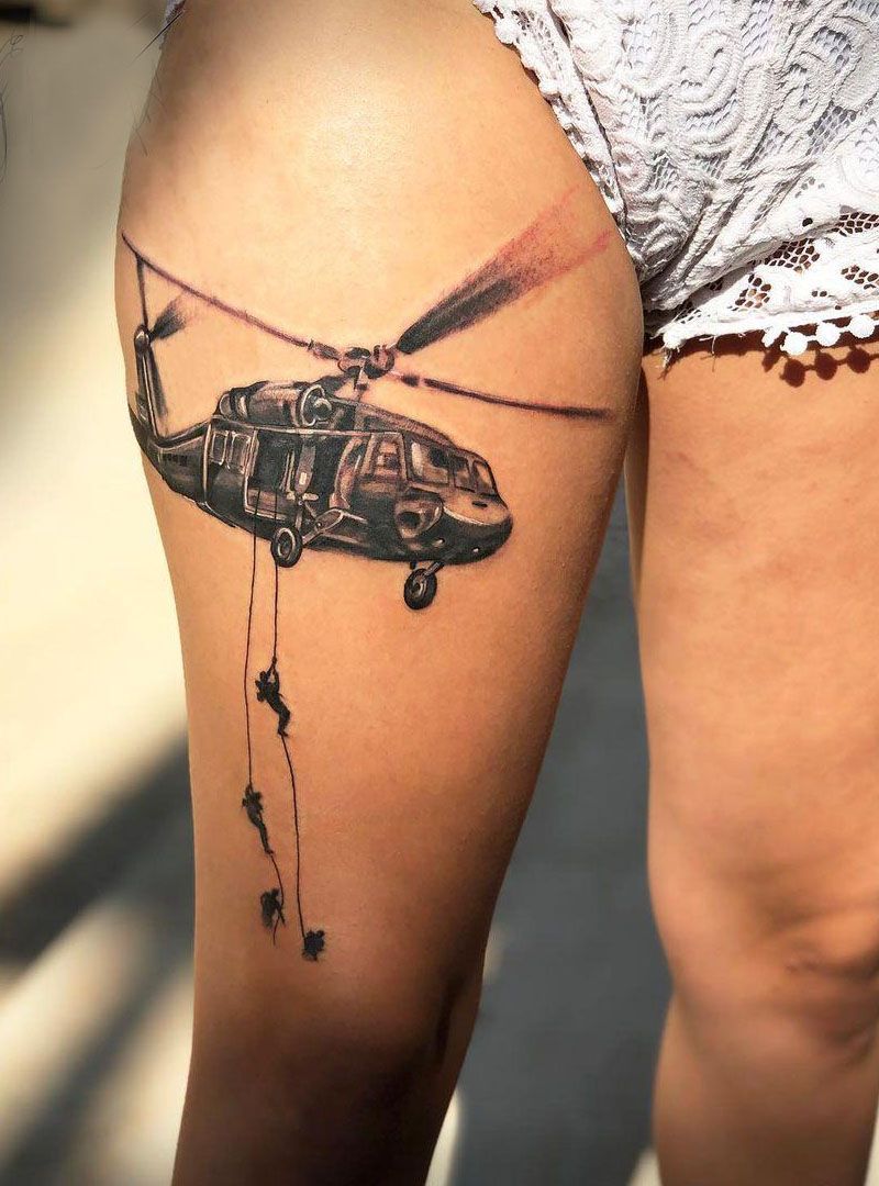 30 Pretty Helicopter Tattoos to Inspire You