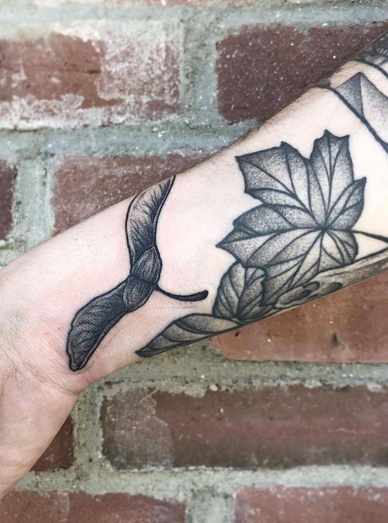 30 Pretty Maple Seed Tattoos Make You Attractive