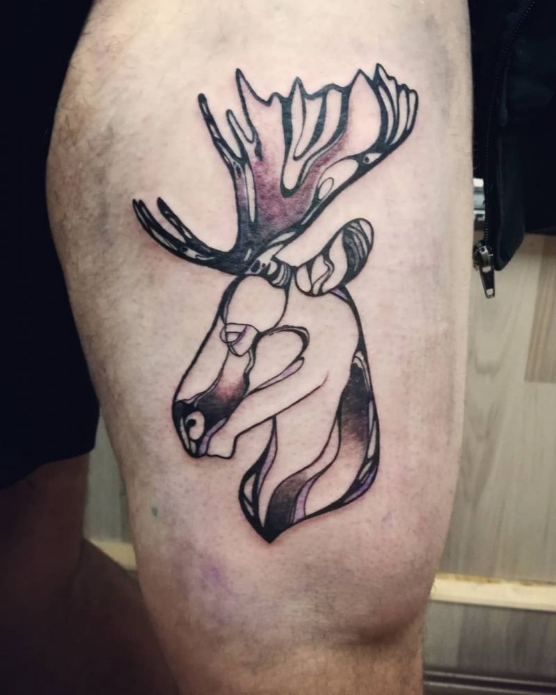 30 Pretty Moose Tattoos You Will Love