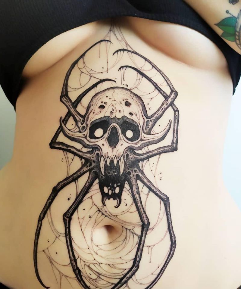 30 Pretty Skull Spider Tattoos You Must Try