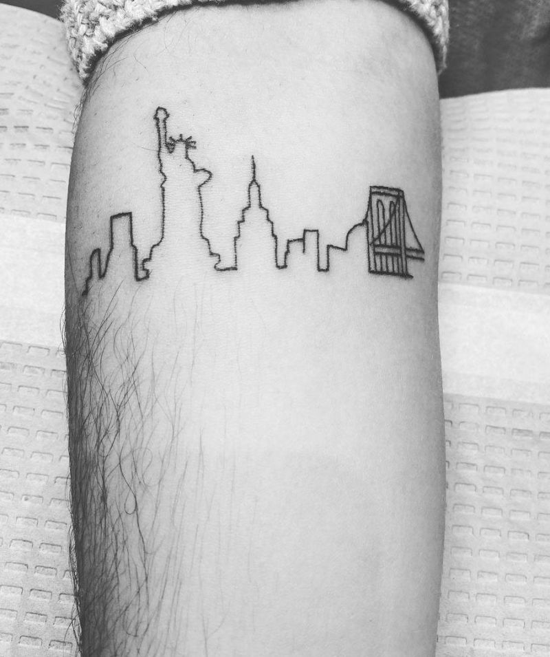 30 Pretty Skyline Tattoos to Inspire You