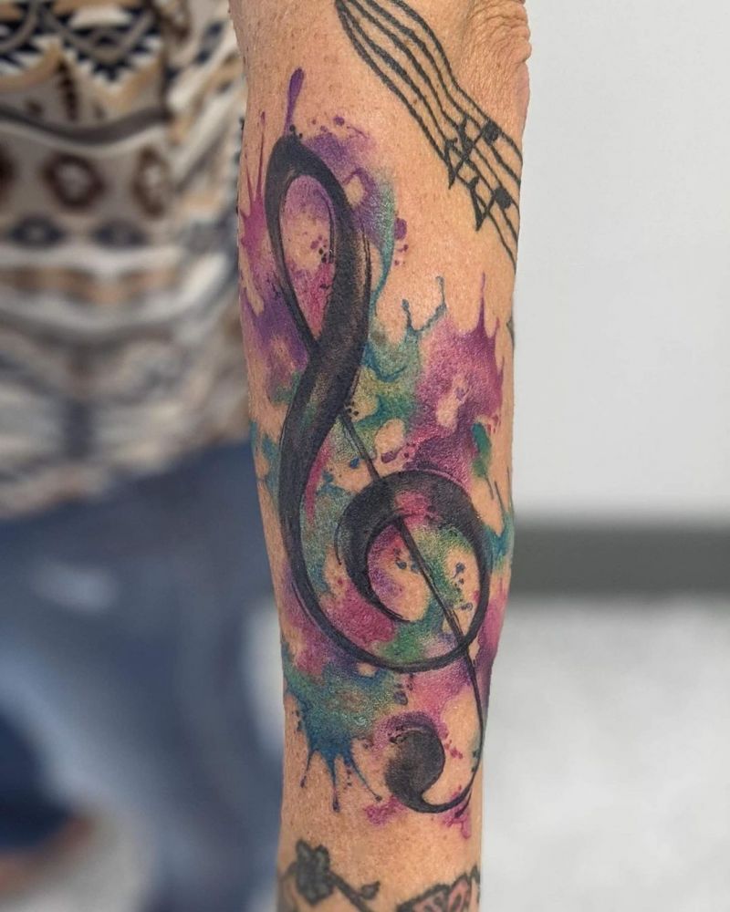 30 Perfect Treble Clef Tattoos Make You Attractive