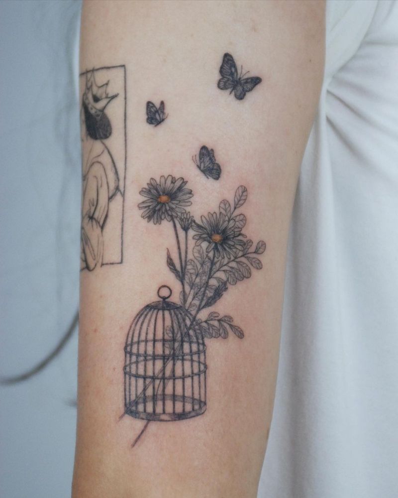 30 Pretty Cage Tattoos You Will Love