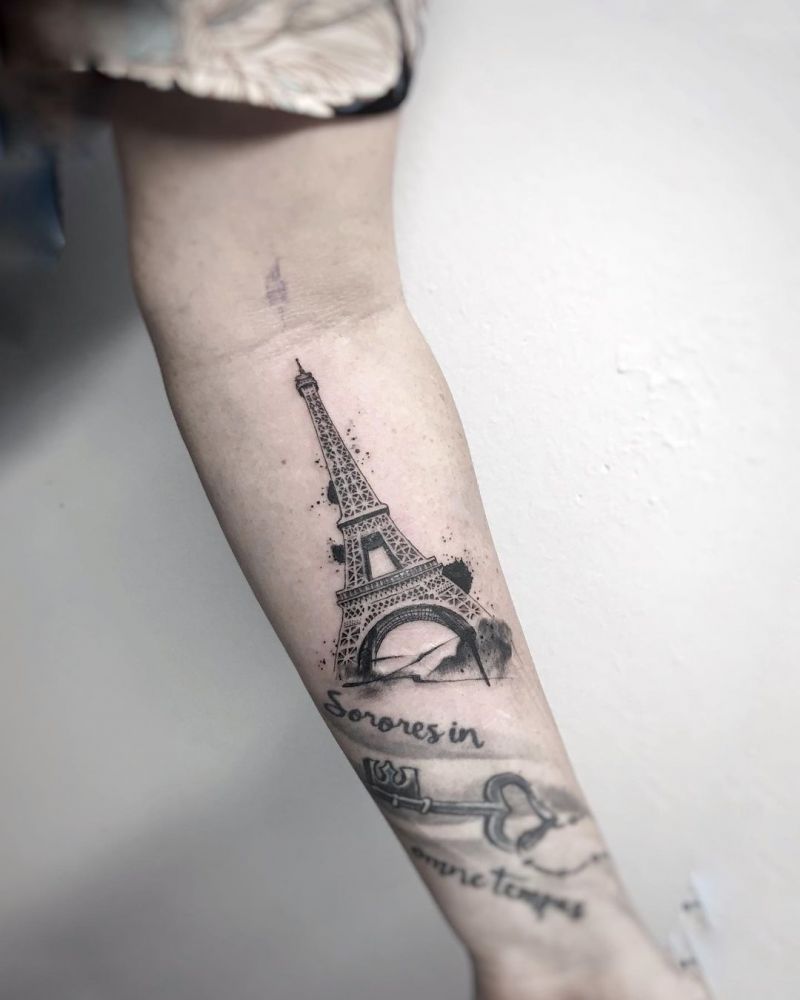 30 Pretty Eiffel Tower Tattoos Make Your Life Full of Romance