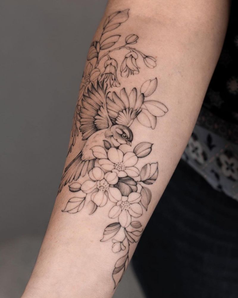 30 Pretty Fantail Tattoos You Must Try