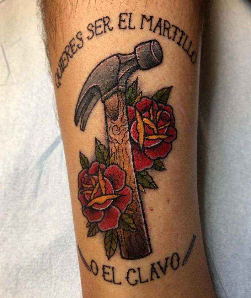 30 Pretty Hammer Tattoos You Will Love