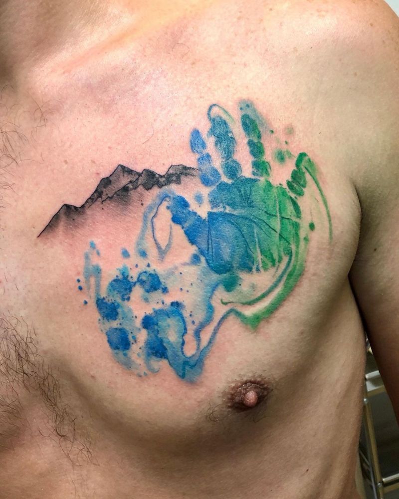 30 Pretty Handprint Tattoos You Can't Help Trying