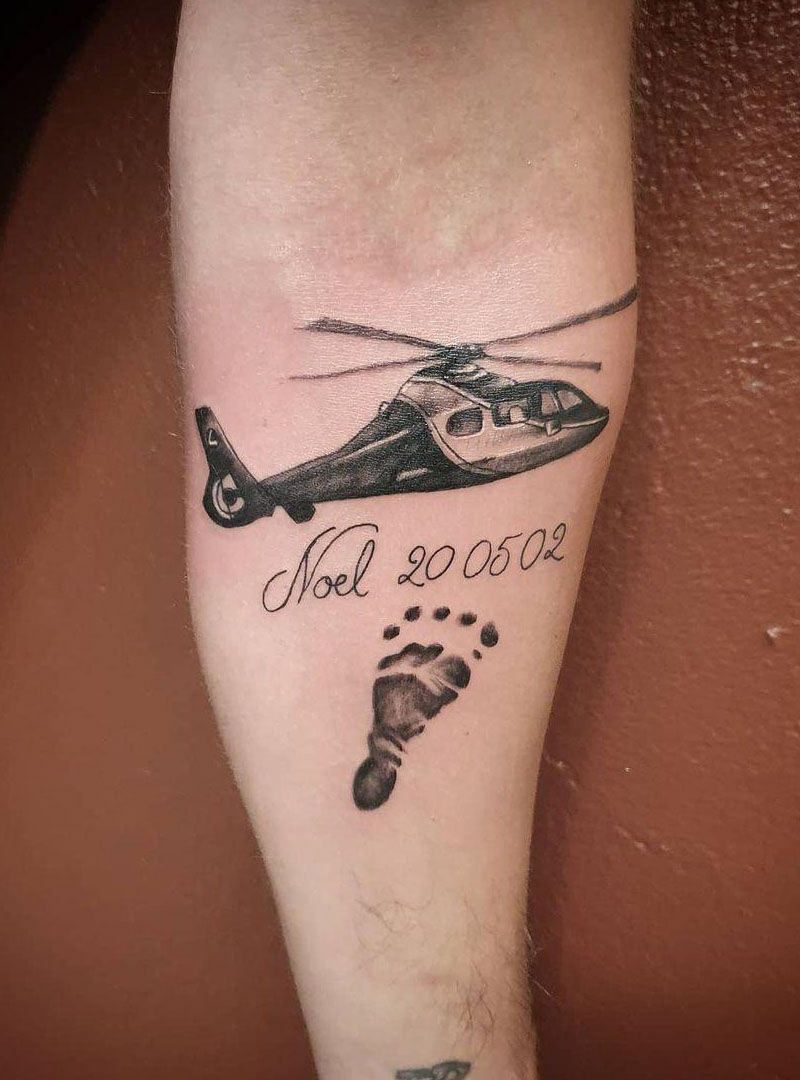 30 Pretty Helicopter Tattoos to Inspire You