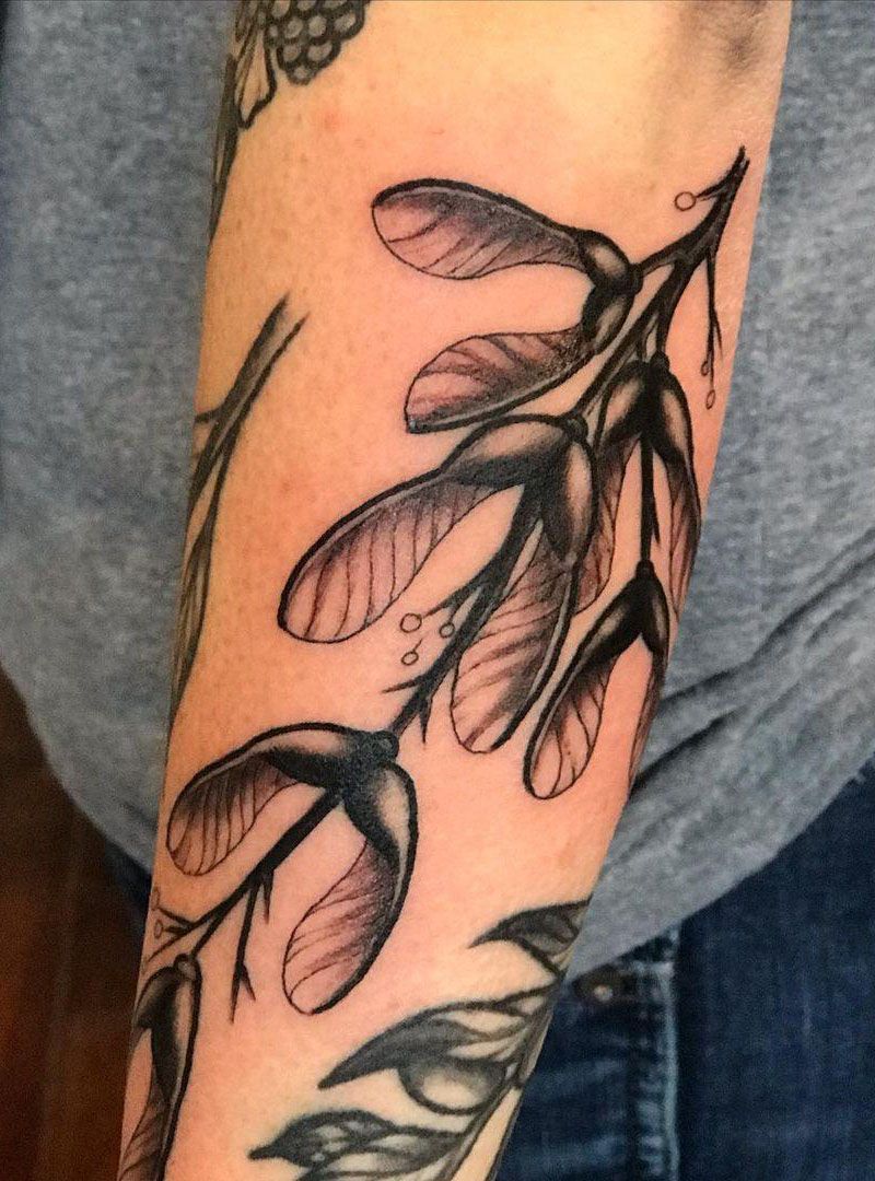 30 Pretty Maple Seed Tattoos Make You Attractive