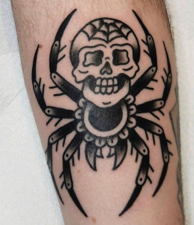 30 Pretty Skull Spider Tattoos You Must Try