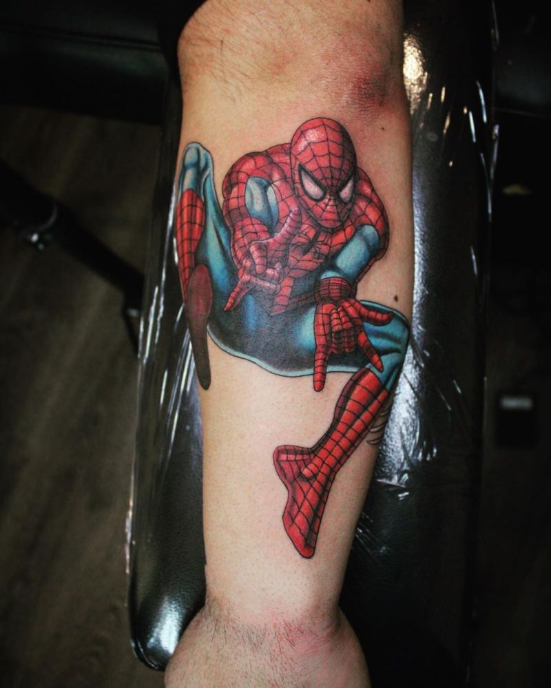 30 Pretty Spiderman Tattoos You Will Love