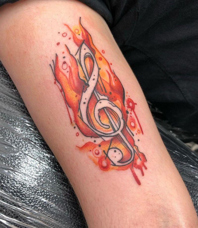 30 Perfect Treble Clef Tattoos Make You Attractive