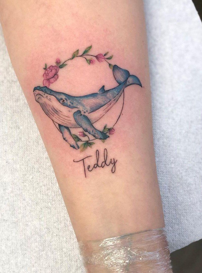 30 Pretty Blue Whale Tattoos You Will Love