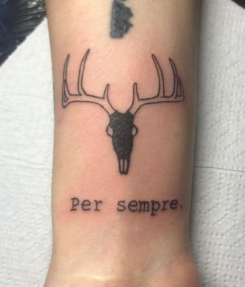 30 Pretty Deer Skull Tattoos Make You More Attractive