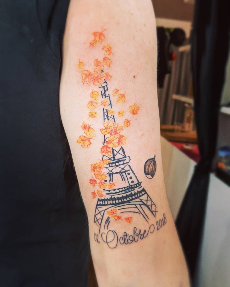 30 Pretty Eiffel Tower Tattoos Make Your Life Full of Romance