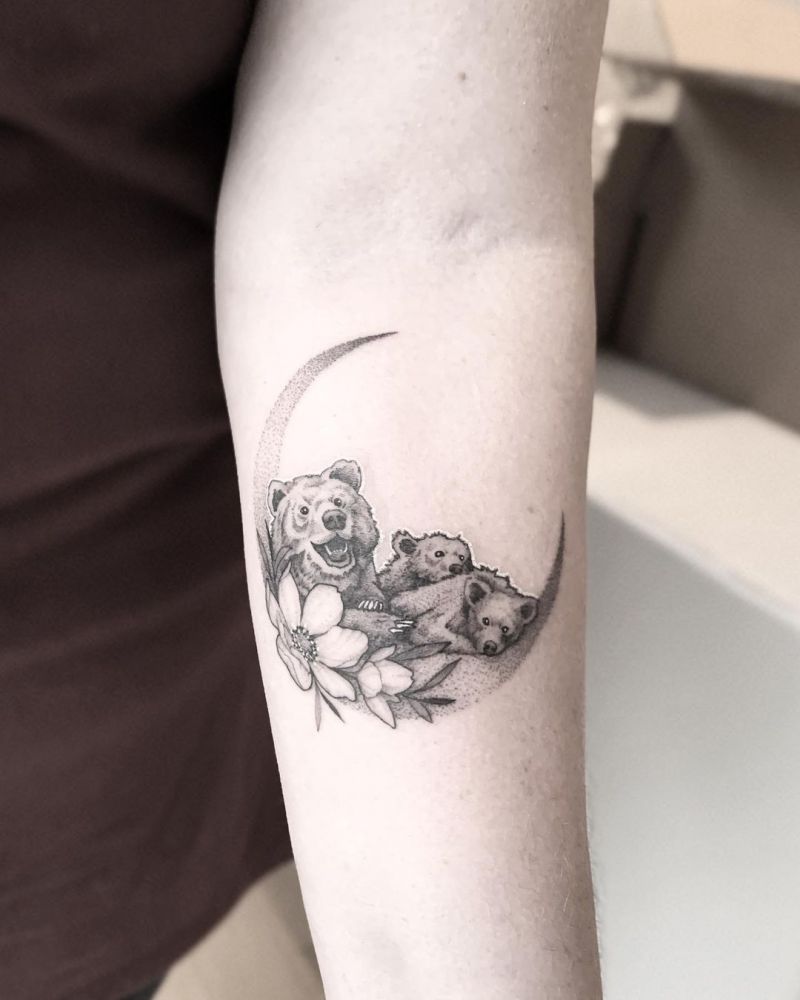 30 Pretty Floral Moon Tattoos Light Up Your Life