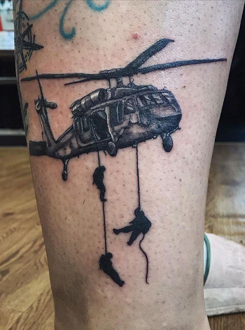 30 Pretty Helicopter Tattoos to Inspire You