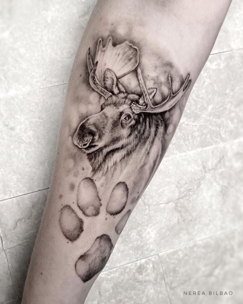 30 Pretty Moose Tattoos You Will Love