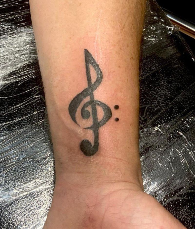 30 Perfect Treble Clef Tattoos Make You Attractive