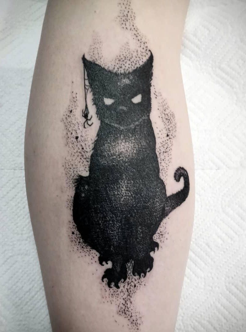 30 Pretty Black Cat Tattoos to Inspire You