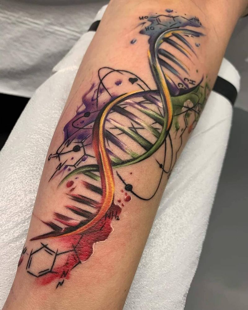 30 Pretty DNA Tattoos to Inspire You