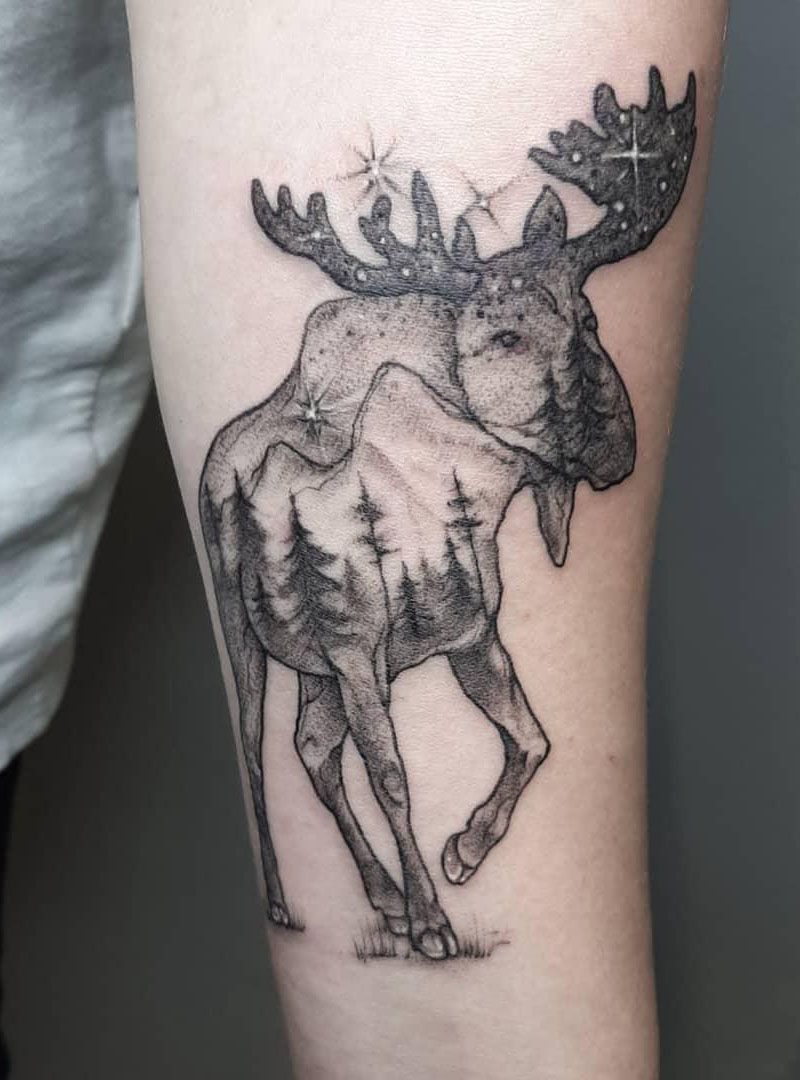 30 Pretty Moose Tattoos You Will Love